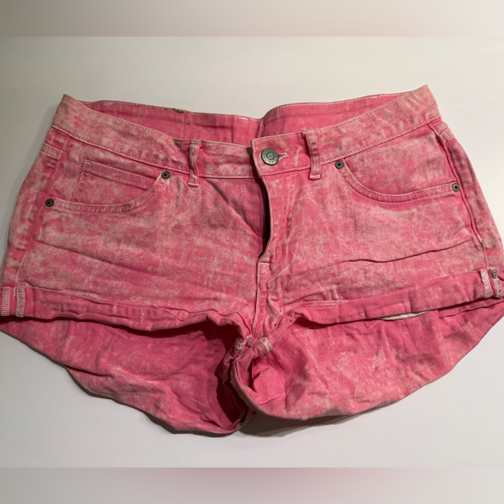 H&M Pink Acid Wash Jean Shorts